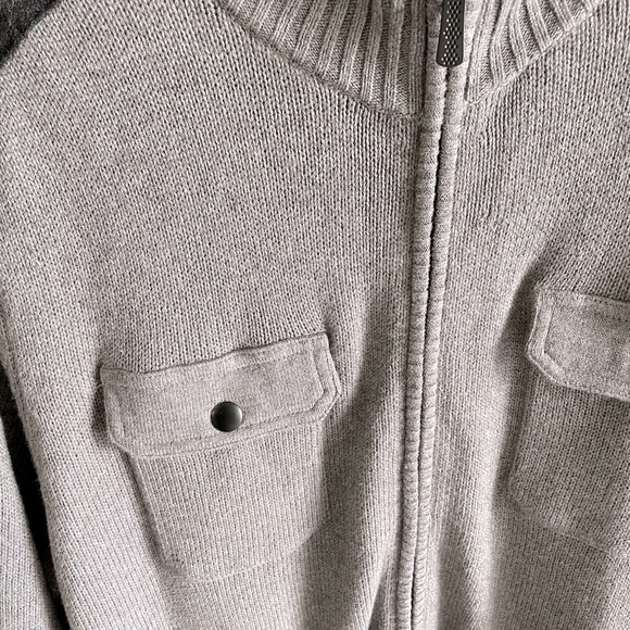 NWT Apt. 9 Men’s Size XXL Smoke Gray Woven Piercing 4-Pocket Sweater Jacket - Picture 8 of 13